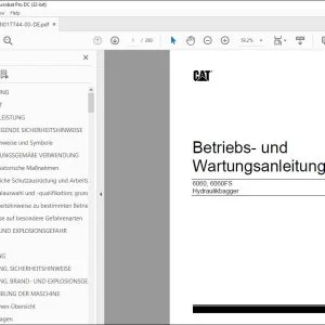 CAT 6060, 6060FS Hydraulikbagger Betriebs- und Wartungsanleitung BI017744 - PDF DOWNLOAD (German)