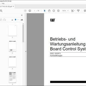 CAT 6060, 6060FS Hydraulikbagger Board Control System Betriebs- und Wartungsanleitung BI017745 - PDF DOWNLOAD (German)