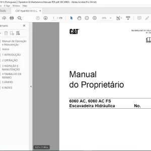 CAT 6060 AC 6060 AC FS Escavadeira Hidráulica Manual do proprietario 3847011 PDF DOWNLOAD (PORTUGUESE)