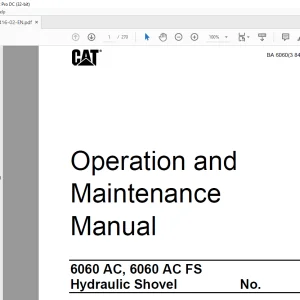 CAT 6060 AC 6060 AC FS Hydraulic Shovel Operation & Maintenance Manual BI015416 - PDF DOWNLOAD