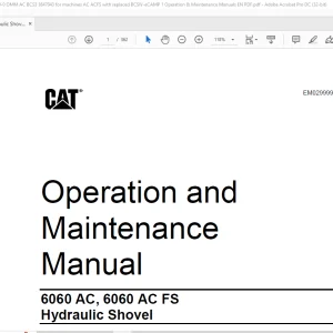 CAT 6060 AC, 6060 AC FS Hydraulic Shovel Operation & Maintenance Manual EM029999-0 - PDF DOWNLOAD