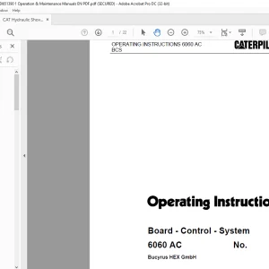 CAT 6060 AC Board - Control - System Operating Instruction Manual 3725093 - PDF DOWNLOAD