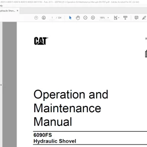 CAT 6090 6090FS Hydraulic Shovel Operation & Maintenance Manual - PDF DOWNLOAD