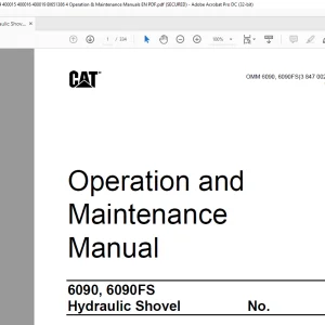 CAT 6090, 6090FS Hydraulic Shovel Operation & Maintenance Manual BI015760 - PDF DOWNLOAD