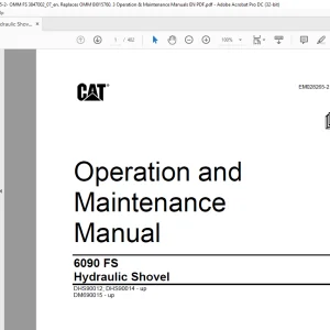 CAT 6090 FS Hydraulic Shovel Operation & Maintenance Manual EM028265-2 - PDF DOWNLOAD