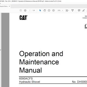 CAT 6090ACFS Hydraulic Shovel Operation & Maintenance Manual DHS90005 - PDF DOWNLOAD