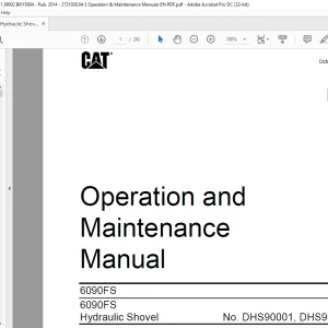 CAT 6090FS Hydraulic Shovel Operation & Maintenance Manual DHS90001 - DHS90002 - PDF DOWNLOAD