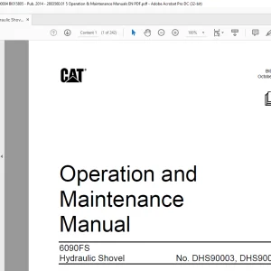 CAT 6090FS Hydraulic Shovel Operation & Maintenance Manual DHS90003, DHS90004 - PDF DOWNLOAD