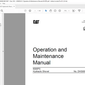 CAT 6090FS Hydraulic Shovel Operation & Maintenance Manual DHS90006 - PDF DOWNLOAD