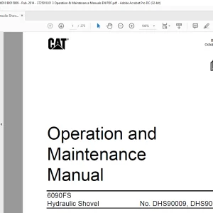 CAT 6090FS Hydraulic Shovel Operation & Maintenance Manual DHS90009, DHS90010 - PDF DOWNLOAD