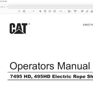CAT 7495 HD, 495HD Electric Rope Shovel Operators Manual  - PDF DOWNLOAD