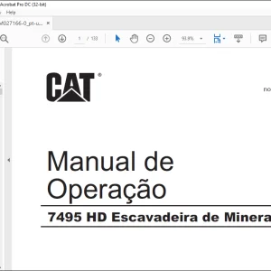 CAT 7495 HD Escavadeira de Mineração Manual de Operação  - PDF DOWNLOAD (PORTUGUESE)
