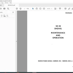 CAT BUCYRUS 181-M MINING SHOVEL MAINTENANCE AND OPERATION MANUAL BI006252 - PDF DOWNLOAD