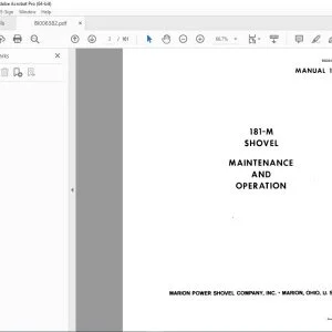 CAT BUCYRUS 181-M MINING SHOVEL MAINTENANCE & OPERATION MANUAL BI006382 - PDF DOWNLOAD