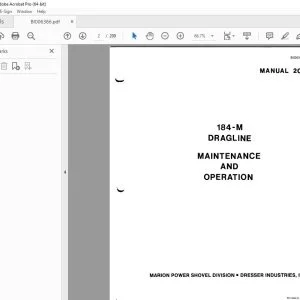 CAT BUCYRUS 184-M DRAGLINE MAINTENANCE AND OPERATION MANUAL BI006367 - PDF DOWNLOAD