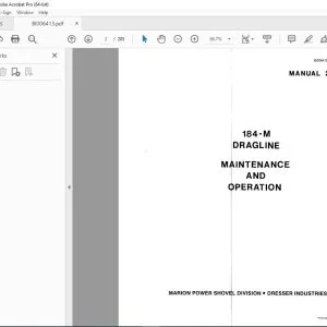 CAT BUCYRUS 184-M DRAGLINE MAINTENANCE & OPERATION MANUAL - PDF DOWNLOAD