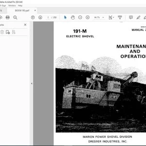 CAT BUCYRUS 191-M ELECTRIC SHOVEL MAINTENANCE AND OPERATION MANUAL BI006195  - PDF DOWNLOAD