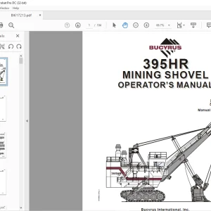 CAT BUCYRUS 395HR MINING SHOVEL OPERATOR’S MANUAL 10726 - PDF DOWNLOAD