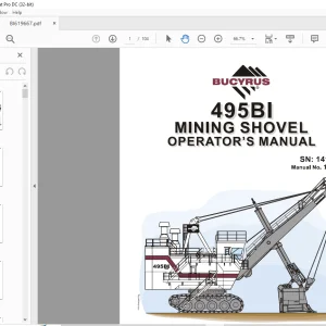 CAT BUCYRUS 495 BI Electric Mining Shovel Operator’s Manual BI619667  -PDF DOWNLOAD