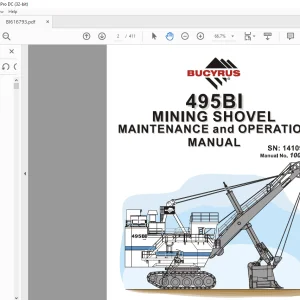 CAT BUCYRUS 495 BI MINING SHOVEL MAINTENANCE & OPERATION MANUAL 141090 - PDF DOWNLOAD