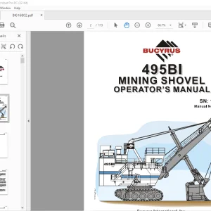 CAT BUCYRUS 495 BI Mining Shovel Operator’s Manual SN 141101 - PDF DOWNLOAD