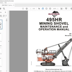 CAT BUCYRUS 495 HR MINING SHOVEL MAINTENANCE & OPERATION MANUAL EM019621 - PDF DOWNLOAD