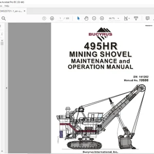 CAT BUCYRUS 495 HR MINING SHOVEL MAINTENANCE & OPERATION MANUAL EM020701 - PDF DOWNLOAD