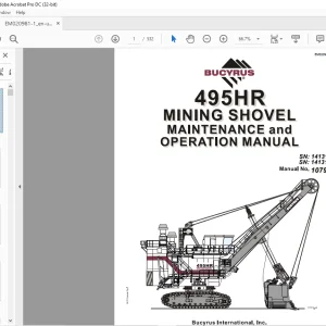 CAT BUCYRUS 495 HR MINING SHOVEL MAINTENANCE & OPERATION MANUAL EM020981 - PDF DOWNLOAD