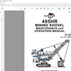 CAT BUCYRUS 495 HR MINING SHOVEL MAINTENANCE & OPERATION MANUAL EM021021 - PDF DOWNLOAD