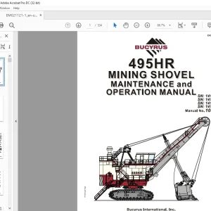 CAT BUCYRUS 495 HR MINING SHOVEL MAINTENANCE & OPERATION MANUAL EM021121  - PDF DOWNLOAD