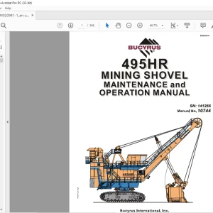 CAT BUCYRUS 495 HR MINING SHOVEL MAINTENANCE & OPERATION MANUAL SN 141266 - PDF DOWNLOAD