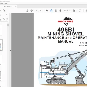 CAT BUCYRUS 495BI MINING SHOVEL MAINTENANCE and OPERATION MANUAL SN 141067 - PDF DOWNLOAD