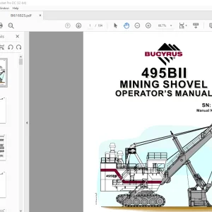 CAT BUCYRUS 495BII Electric Mining Shovel Operator’s Manual SN 141121 - PDF DOWNLOAD