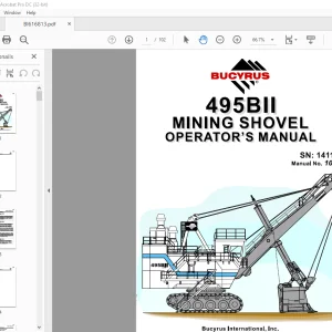 CAT BUCYRUS 495BII MINING SHOVEL OPERATOR'S MANUAL SN 141102 - PDF DOWNLOAD