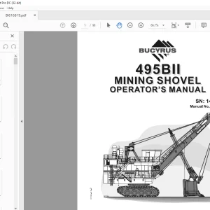 CAT BUCYRUS 495BII MINING SHOVEL OPERATOR'S MANUAL SN 141113 - PDF DOWNLOAD