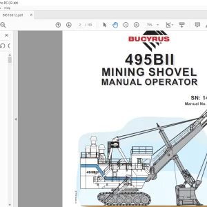 CAT BUCYRUS 495BII MINING SHOVEL Operator’s Manual BI616812 - PDF DOWNLOAD