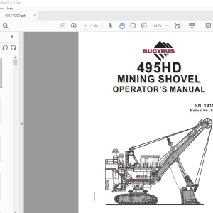 CAT BUCYRUS 495HD Electric Mining Shovel Operator’s Manual SN 141186  - PDF DOWNLOAD