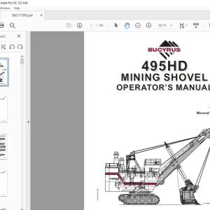 CAT BUCYRUS 495HD Electric Mining Shovel Operator’s Manual SN 141233  - PDF DOWNLOAD