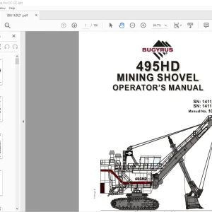 CAT BUCYRUS 495HD MINING SHOVEL OPERATOR'S MANUAL  - PDF DOWNLOAD