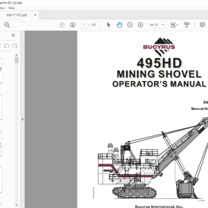 CAT BUCYRUS 495HD MINING SHOVEL OPERATOR’S MANUAL SN 141254  - PDF DOWNLOAD