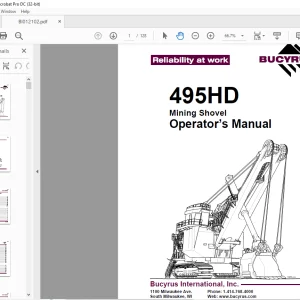 CAT BUCYRUS 495HD Mining Shovel Operator’s Manual - PDF DOWNLOAD
