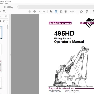 CAT BUCYRUS 495HD Mining Shovel Operator’s Manual BI012092 - PDF DOWNLOAD