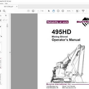 CAT BUCYRUS 495HD Mining Shovel Operator’s Manual BI012096 - PDF DOWNLOAD