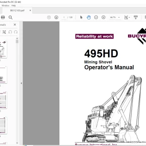 CAT BUCYRUS 495HD Mining Shovel Operator’s Manual BI012100 - PDF DOWNLOAD