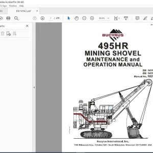 CAT BUCYRUS 495HR MINING SHOVEL MAINTENANCE & OPERATION MANUAL - PDF DOWNLOAD