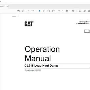 CAT BUCYRUS CL215 Load Haul Dump Operation Manual SN 5003975 - PDF DOWNLOAD