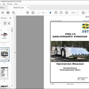 CAT BUCYRUS DBT Diesel FBL-10 LHD UTILITY VEHICLE Operators Manual - PDF DOWNLOAD