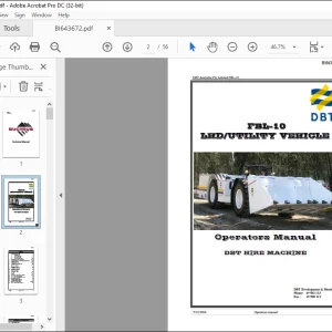 CAT BUCYRUS DBT FBL-10 LHD UTILITY VEHICLE Load Haul Dump Operators Manual - PDF DOWNLOAD
