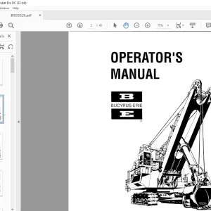 CAT BUCYRUS ELECTRIC 395-BII MINING SHOVEL OPERATORS MANUAL  - PDF DOWNLOAD