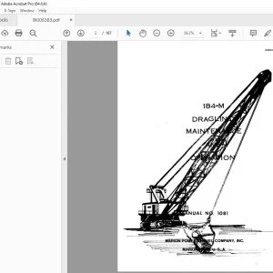 CAT BUCYRUS MARION 184-M DRAGLINE MAINTENANCE & MANUAL - PDF DOWNLOAD